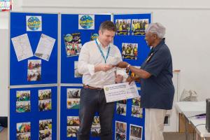 Presentation of cheque to North Devon Hospice 